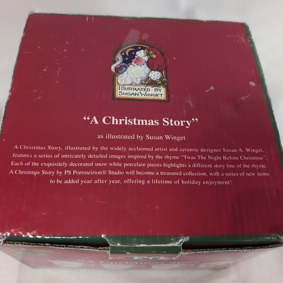 Portmeirion A Christmas Story 4 Pedestal Mugs Salt Pepper Shaker Set Winget - Picture 9 of 16